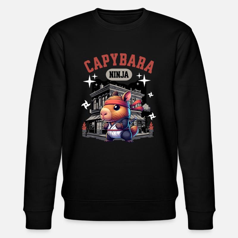 Capybara Ninja - Stanley/Stella CHANGER Unisex Organic Sweatshirt - black