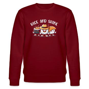 Sushi - Stanley/Stella Unisex Bio-Sweatshirt CHANGER  - Burgunderrot - Vorne - Nik (191cm) & Marisol (170cm)