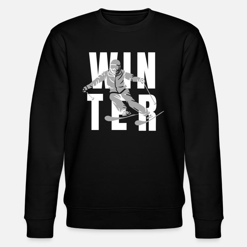 Winter Skifahrer - Stanley/Stella Unisex Bio-Sweatshirt CHANGER  - Schwarz