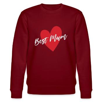 Beste Mama - Stanley/Stella Unisex Bio-Sweatshirt CHANGER  - Burgunderrot - Vorne - Nik (191cm) & Marisol (170cm)