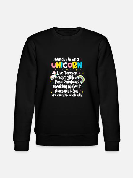 Einhorn - Stanley/Stella Unisex Bio-Sweatshirt CHANGER  - Schwarz