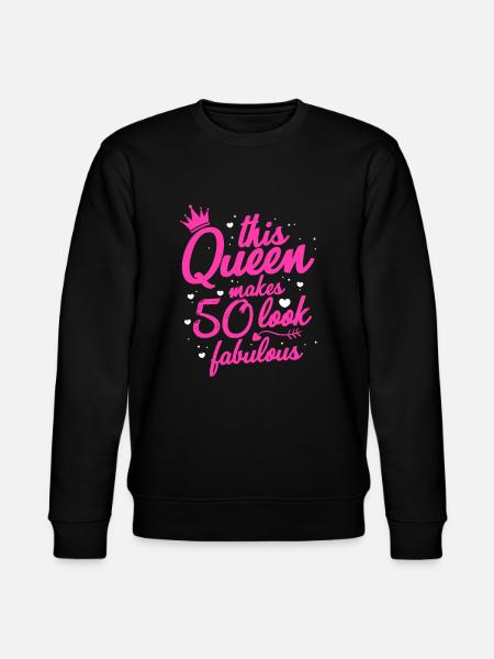 50th birthday queen - Stanley/Stella CHANGER Unisex Organic Sweatshirt - black