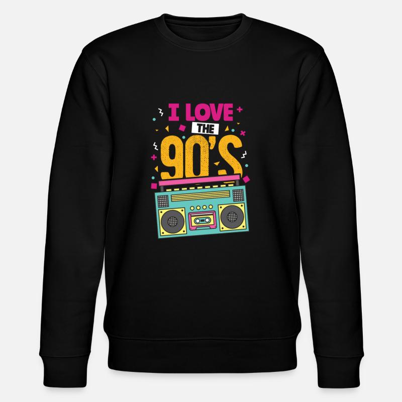 90er Jahre - Stanley/Stella Unisex Bio-Sweatshirt CHANGER  - Schwarz