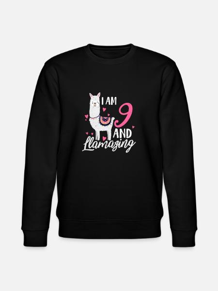 9th Birthday Lama - Stanley/Stella CHANGER Unisex Organic Sweatshirt - black