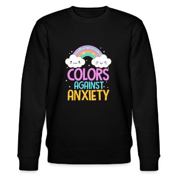 Anxiety Angst Depressiv Ängstlich Geschenk - Stanley/Stella Unisex Bio-Sweatshirt CHANGER  - Schwarz - Vorne - Nik (191cm) & Marisol (170cm)