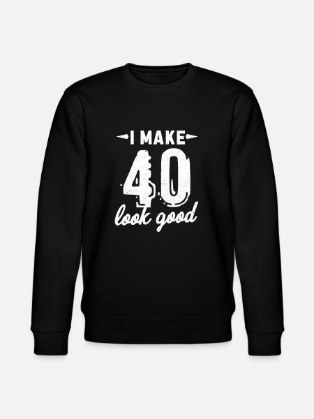 40th birthday - Stanley/Stella CHANGER Unisex Organic Sweatshirt - black