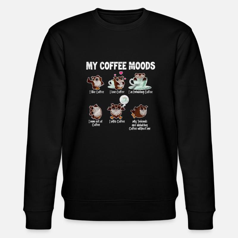 Coffee owl - Stanley/Stella CHANGER Unisex Organic Sweatshirt - black