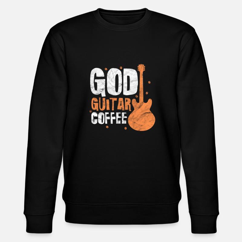 God guitar coffee - Stanley/Stella CHANGER Unisex Organic Sweatshirt - black