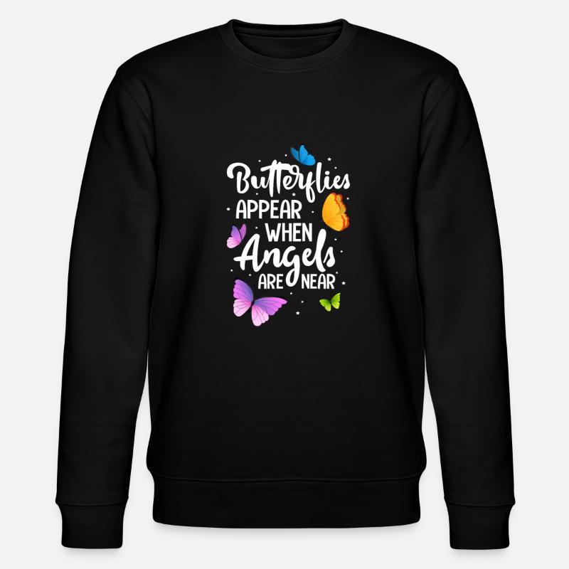 Schmetterling - Stanley/Stella Unisex Bio-Sweatshirt CHANGER  - Schwarz