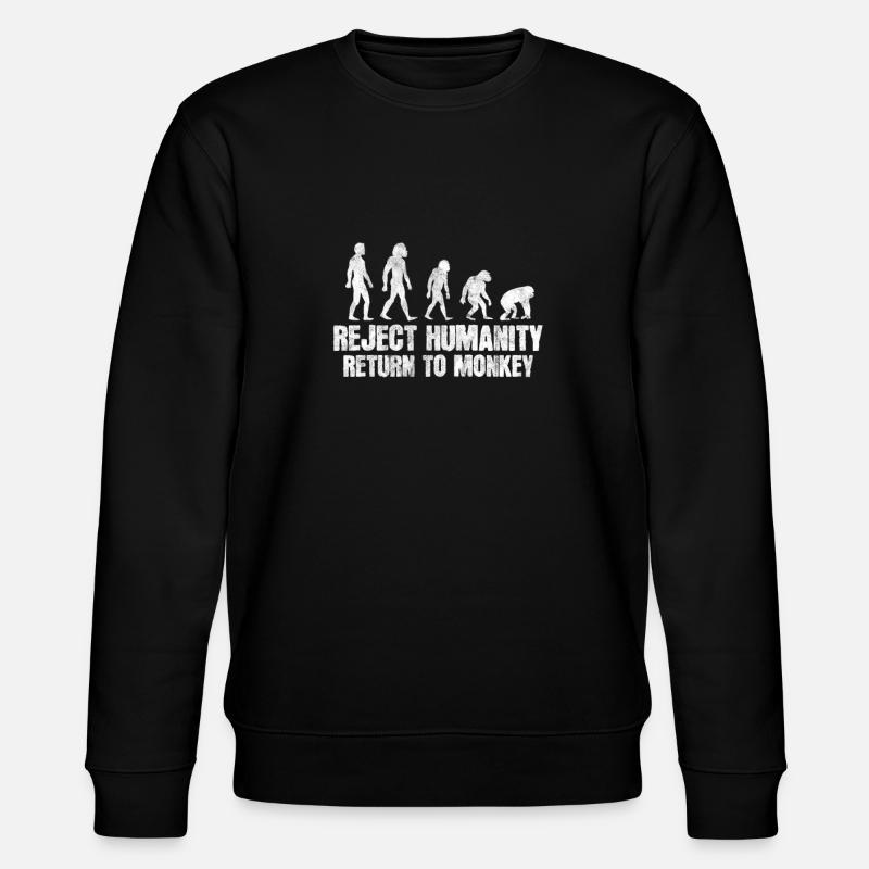 Monkey Evolution - Stanley/Stella CHANGER Unisex Organic Sweatshirt - black