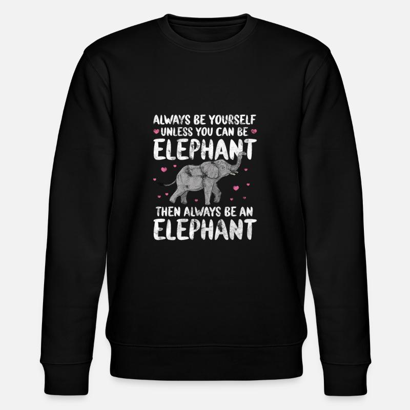 Elefant - Stanley/Stella Unisex Bio-Sweatshirt CHANGER  - Schwarz