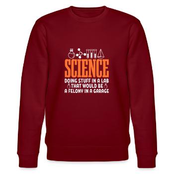Wissenschaft - Stanley/Stella Unisex Bio-Sweatshirt CHANGER  - Burgunderrot - Vorne - Nik (191cm) & Marisol (170cm)