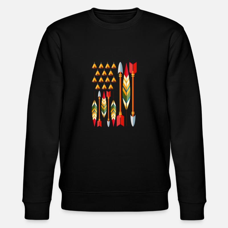 Indianer - Stanley/Stella Unisex Bio-Sweatshirt CHANGER  - Schwarz