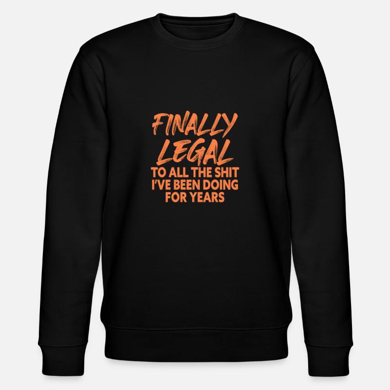 Volljährig Erwachsen Volljährigkeit Geschenk - Stanley/Stella Unisex Bio-Sweatshirt CHANGER  - Schwarz