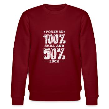 Poker - Stanley/Stella Unisex Bio-Sweatshirt CHANGER  - Burgunderrot - Vorne - Nik (191cm) & Marisol (170cm)