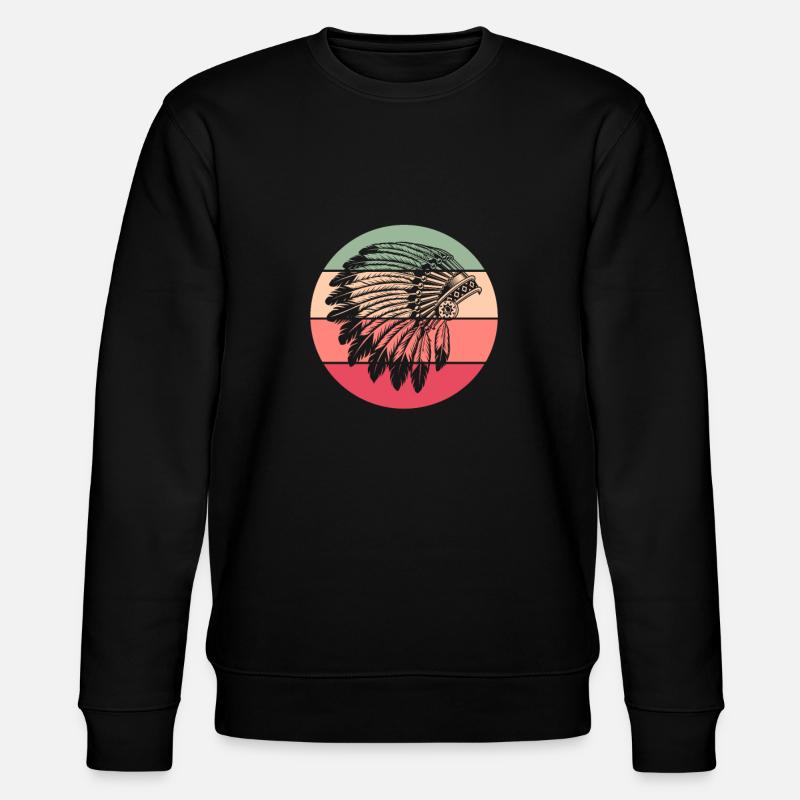 Indianer - Stanley/Stella Unisex Bio-Sweatshirt CHANGER  - Schwarz