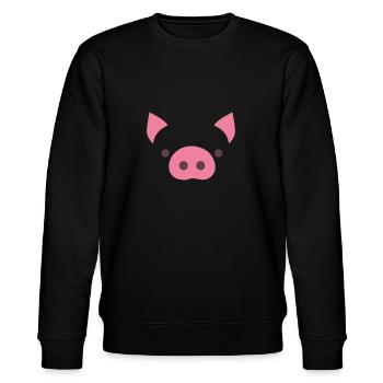 Pig - Stanley/Stella CHANGER Unisex Organic Sweatshirt - black - Front - Nik (191cm) & Marisol (170cm)