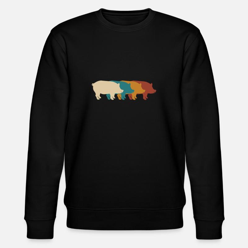 Schwein - Stanley/Stella Unisex Bio-Sweatshirt CHANGER  - Schwarz