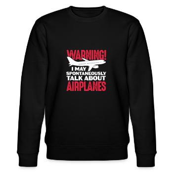 Pilot Flugzeug Fliegen Flieger Geschenk - Stanley/Stella Unisex Bio-Sweatshirt CHANGER  - Schwarz - Vorne - Nik (191cm) & Marisol (170cm)
