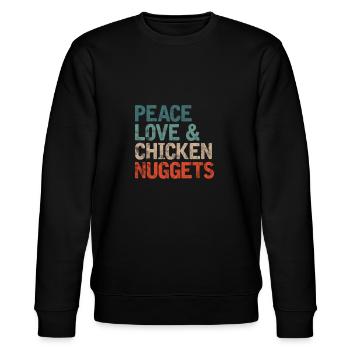 Chicken Nuggets - Stanley/Stella Unisex Bio-Sweatshirt CHANGER  - Schwarz - Vorne - Nik (191cm) & Marisol (170cm)