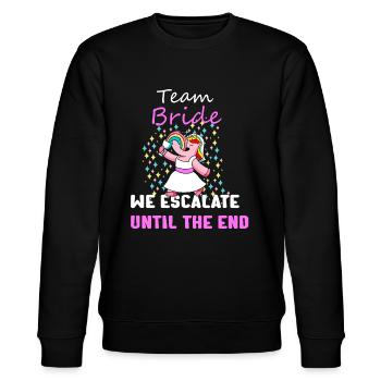 Einhornbraut, wir eskalieren, bis zum Ende. - Stanley/Stella Unisex Bio-Sweatshirt CHANGER  - Schwarz - Vorne - Nik (191cm) & Marisol (170cm)