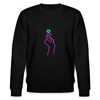 K-Pop - Stanley/Stella Unisex Bio-Sweatshirt CHANGER  - Schwarz - Vorne - Nik (191cm) & Marisol (170cm)