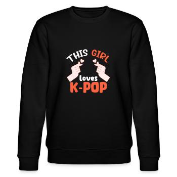 K-Pop - Stanley/Stella Unisex Bio-Sweatshirt CHANGER  - Schwarz - Vorne - Nik (191cm) & Marisol (170cm)