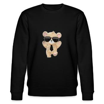 Teddybär - Stanley/Stella Unisex Bio-Sweatshirt CHANGER  - Schwarz - Vorne - Nik (191cm) & Marisol (170cm)