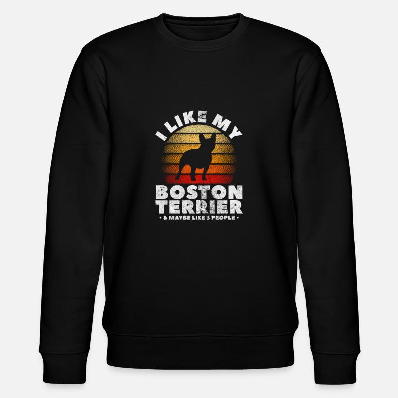 Boston Terrier - Stanley/Stella CHANGER Unisex Organic Sweatshirt - black