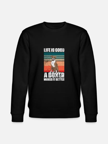 Boxer Dog - Stanley/Stella CHANGER Unisex Organic Sweatshirt - black