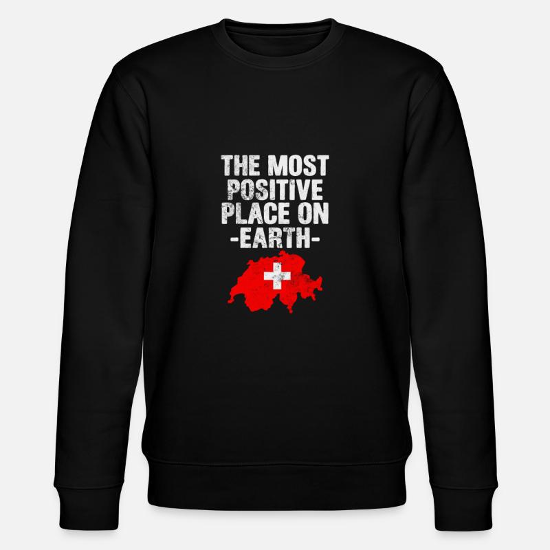 Schweiz Schweizer Swiss Alpen Geschenk - Stanley/Stella Unisex Bio-Sweatshirt CHANGER - Schwarz