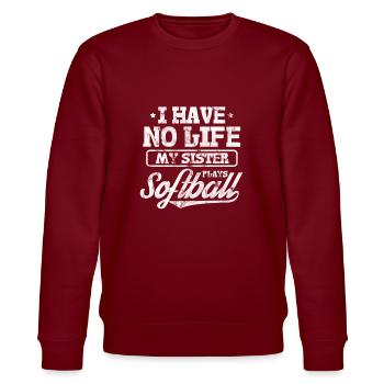 Softball - Stanley/Stella CHANGER Unisex Organic Sweatshirt - burgundy - Front - Nik (191cm) & Marisol (170cm)