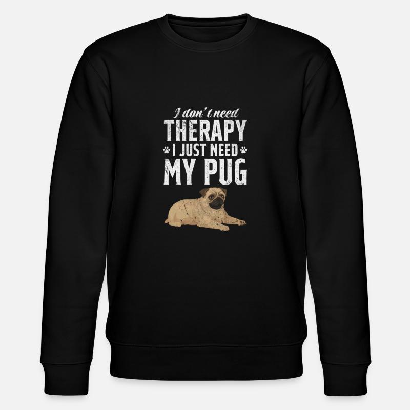 Pug - Stanley/Stella CHANGER Unisex Organic Sweatshirt - black