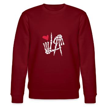 Los Angeles - Stanley/Stella Unisex Bio-Sweatshirt CHANGER  - Burgunderrot - Vorne - Nik (191cm) & Marisol (170cm)
