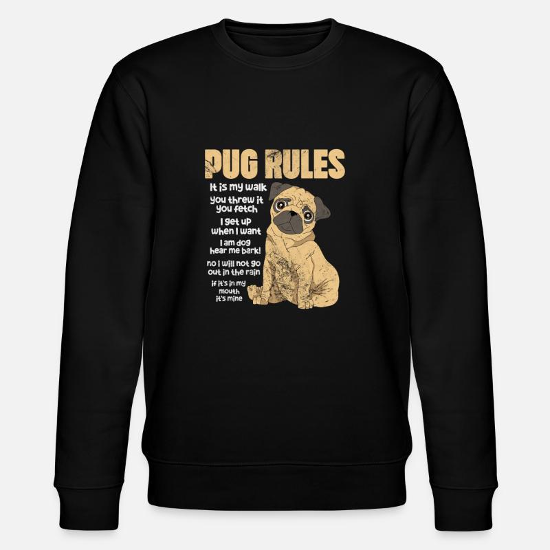 Mops - Stanley/Stella Unisex Bio-Sweatshirt CHANGER  - Schwarz