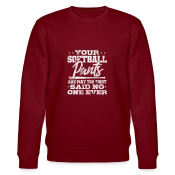 Softball - Stanley/Stella Unisex Bio-Sweatshirt CHANGER  - Burgunderrot - Vorne - Nik (191cm) & Marisol (170cm)