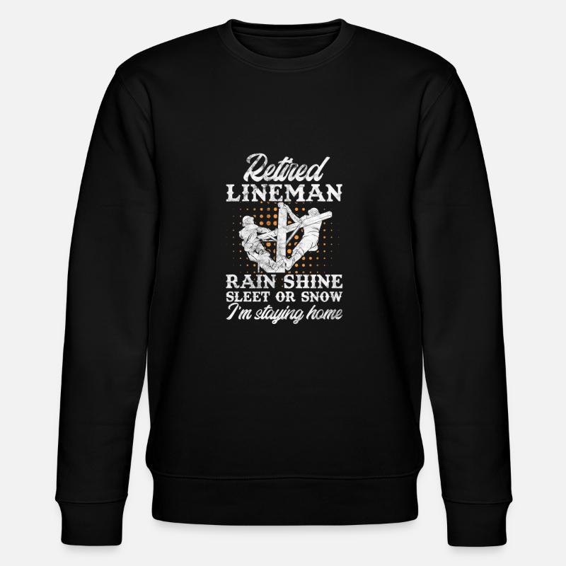 Retirement Lineman - Stanley/Stella CHANGER Unisex Organic Sweatshirt - black