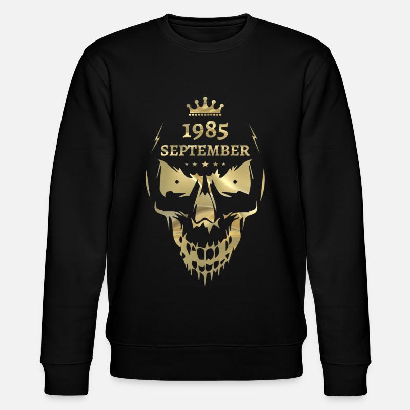 Septembre 1985 Skull Gold - Sweat bio CHANGER Stanley/Stella Unisexe - noir