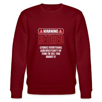 Ruhestand - Stanley/Stella Unisex Bio-Sweatshirt CHANGER  - Burgunderrot - Vorne - Nik (191cm) & Marisol (170cm)