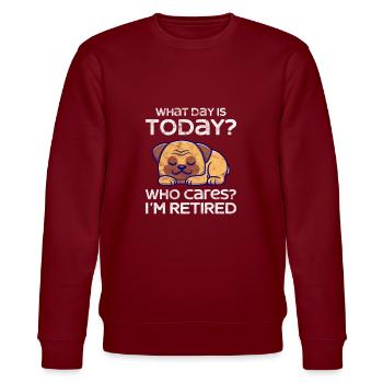 Retirement - Stanley/Stella CHANGER Unisex Organic Sweatshirt - burgundy - Front - Nik (191cm) & Marisol (170cm)