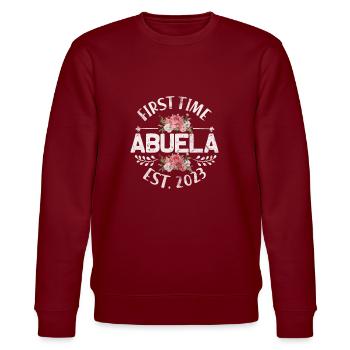 Schwangerschaft Tante - Stanley/Stella Unisex Bio-Sweatshirt CHANGER  - Burgunderrot - Vorne - Nik (191cm) & Marisol (170cm)