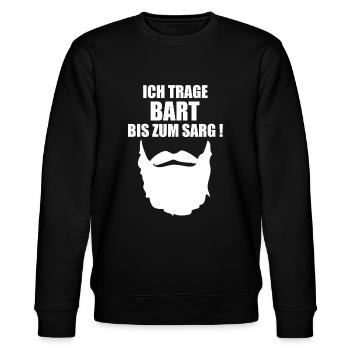 Bart Schnurrbart lustiger Spruch lustige Sprüche - Stanley/Stella Unisex Bio-Sweatshirt CHANGER  - Schwarz - Vorne - Nik (191cm) & Marisol (170cm)