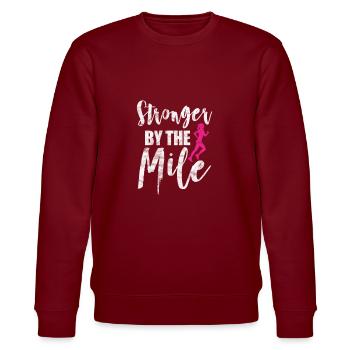 Running Runner Jogging Jogging Runner Gift - Stanley/Stella CHANGER Unisex Organic Sweatshirt - burgundy - Front - Nik (191cm) & Marisol (170cm)