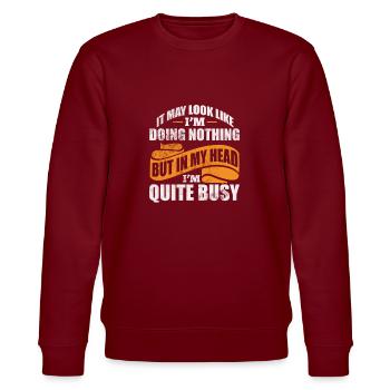 ADHS - Stanley/Stella Unisex Bio-Sweatshirt CHANGER  - Burgunderrot - Vorne - Nik (191cm) & Marisol (170cm)