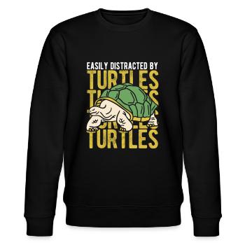 Schildkröten - Stanley/Stella Unisex Bio-Sweatshirt CHANGER  - Schwarz - Vorne - Nik (191cm) & Marisol (170cm)