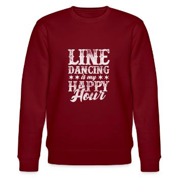 Line Dance - Stanley/Stella CHANGER Unisex Organic Sweatshirt - burgundy - Front - Nik (191cm) & Marisol (170cm)