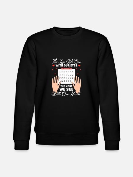 Braille Blindenschrift Blind Geschenk - Stanley/Stella Unisex Bio-Sweatshirt CHANGER  - Schwarz