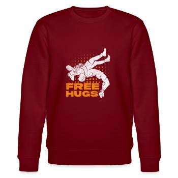 Wrestling - Stanley/Stella CHANGER Unisex Organic Sweatshirt - burgundy - Front - Nik (191cm) & Marisol (170cm)