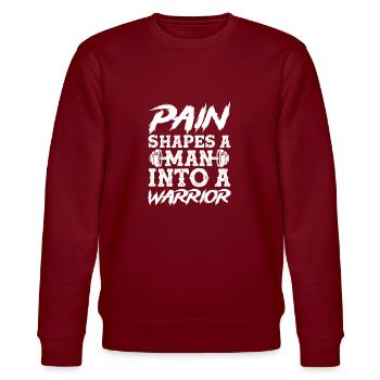 Bodybuilder Body Building Fitness Gym Gift - Stanley/Stella CHANGER Unisex Organic Sweatshirt - burgundy - Front - Nik (191cm) & Marisol (170cm)