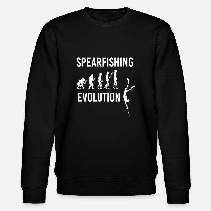 Spearfishing Menschliche Evolution Speerfischen - Stanley/Stella Unisex Bio-Sweatshirt CHANGER  - Schwarz
